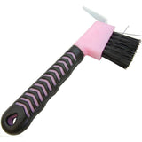 Intrepid International Rubber Handle Hoof Pick with Brush, Pink - The Ultimate Tool for Easy Horse Hoof Cleaning, Grooming, and