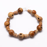 10 Sets Natural Stone Buddha Mala Guru Bead Set 10mm 3 Hole Gemstone Picture Jasper Prayer Bead for Mala Bracelet Rosary Necklac