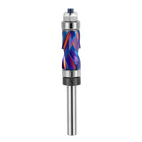 SpeTool Coated Flush Trim Router Bit 1/4 Shank with Top & Bottom Bearing, 1/2 Inch Cutting Dia