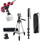50 Inch Camera Tripod, 72 Inch Monopod with Quick Release, 12 Inch Flexible Tripod with Wrapable Disc Legs, Tripod Mount for All
