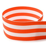 1-1/2 Orange & White Taffy Striped Grosgrain Ribbon - 20 Yards - USA | American Made