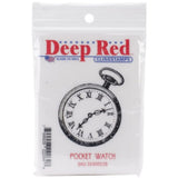 Deep Red Stamps Pocket Watch Rubber Cling Stamp 2 x 2 inches