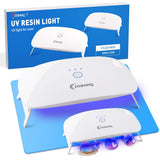 OSBANG 2 Pack UV Light for Resin, Large Size Foldable UV Resin Lamp and Mini Portable Light, Fast Curing and Light Weight UV Lam
