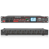 Pyle 10 Outlet Power Sequencer Conditioner - 13 Amp 2000W Rack Mount Pro Audio Digital Power Supply Controller Regulator w/Volta