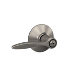 Schlage F40 DEL 619 Delfayo Door Lever with Standard Trim, Bed & Bath Privacy Lock, Satin Nickel