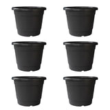 Trustbasket Bhuvi Round Plastic Pots 12 (Black) Set Of 6 | Heavy Duty Highly Durable Plant Containergamla For Indoor Home Decor