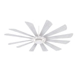 Minka Aire F870L-TW Windmolen 65 Outdoor Ceiling Fan with LED Light and Remote Control, Textured White