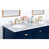 Elegant Decor Metropolis 60 Solid Wood And Metal Single Bathroom Vanity In Blue