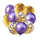 GAKA Purple Confetti and Gold Balloons Pack of 50, Purple Gold Graduation Party Decorations,Halloween Party Decorations,Balloons