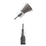 Merishopp 2Pcs 6Mm Shank Stainless Steel Pen Shape Crimped Wire Brush Polishing Tools