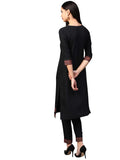 Ziyaa Women'S Crepe Kurta (Zikucr3052-Xl_Black_X-Large)
