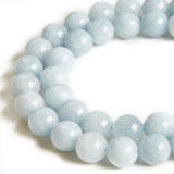 100pcs 10mm Aquamarine Beads Natural Gemstone Beads Round Loose Beads for Crafting and Jewelry Making