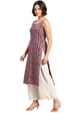 Rytras Women'S Cotton Printed Straight Sleeveless Kurta(Purple,3Xl)
