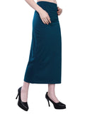 Selvia Womens Lycra Full Elastic Saree Shapewear Petticoat(292Tk136N-M_Dark Blue)
