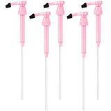Patelai 5 Pcs Pink Syrup Pump for 25 Oz/750 ml Bottle, No Spill Tip Cover Flavored Skinny Blueberry Coffee Syrup Pump Dispenser