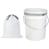 Plasticplace Trash Bags - 5 Gallon Garbage Bag Liners White0.9 Mil Thick, Sturdy Drawstring Placement19 X 25 Size (100 Count)