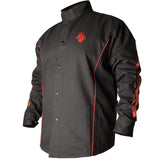BSX BX9C Black W/Red Flames Cotton Welding Jacket XL