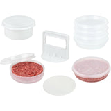 Mission Gallery Hamburger Press Patty Maker - 4 in 1, Burger Mold, Patty Press, 8 Storage Containers, 100 Round Papers - Hamburg