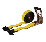 Mytee Products 20 Pack Ratchet Tie-Downs with Flat Hooks, 2 x 20' Yellow Ratchet Straps | 10,000 Lbs Breaking Strength | Tie Dow