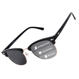 OPTOFENDY Progressive Reading Sunglasses for Women Men Half Frame Multifocus Sun Readers with UV Protection Black 2.0x