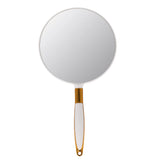 YCHMIR Handheld Mirror with Handle, Handheld Mirror for Hairdressers Hair Salon 6.9 x 13 inches White-Round