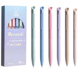 Alokik 0.5mm Fine Point Retractable Gel Ink Pens, Morandi Pastel Colors with Soft Silicone Barrel & Durable Clip for School, Off
