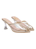 Shoetopia Classy Transparent Style Golden Pumps For Women & Girls /Eu41,Golden,8,B0F316TWN1