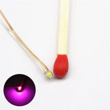 Bowerful 50pcs Pre-soldered Micro Litz Wired Leads Pink SMD Led 0603 + Muti-Resistor New