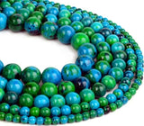Zenkeeper 108 Pcs Chrysocolla Beads for Jewelry Making 8 MM Green Chrysocolla Gemstones Loose Beads for Bracelet Making