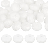 uxcell 50Pcs 14mm Silicone Round Lentil Beads, Pearl White, Loose Craft Beads for DIY Jewelry Making