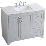 Elegant Decor Moore 42 Single Quartz Top Bathroom Vanity In Gray