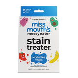 Miss Mouths Messy Eater Stain Treater Wipes - 5 Pack Stain Remover - Newborn & Baby Essentials - No Dry Cleaning Food, Grease,