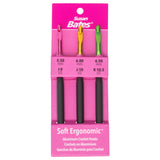 Susan Bates Crochet Hook Set SZ I9K105, Sizes I9/5.5mm, J10/6mm, and K10.5/6.5mm
