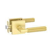 FILTA 1 Pack Gold Passage Door Handles, Knurled Door Levers Interior Gold Door Lever Bathroom Door Knobs Heavy Duty Square Door