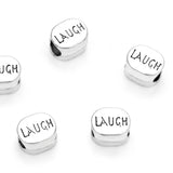 40pcs Laugh Large Hole Happiness Beads (4.5mm Hole) Antique Silver