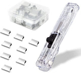 kesig Paper Clip Dispenser Handheld Fast Clam Clip Dispensers with 50 Refill Clips Kit Stationery Supplementary for School Offic