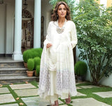 Anni Designer Women'S Rayon Blend Printed Straight Kurta With Pant & Dupatta (Mirai White-Vks01_5Xl_White_Xxxxx-Large),White,5XL,Rayon,Regular,