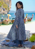Anni Designer Women'S Rayon Viscose Anarkali Printed Kurta With Palazzo & Dupatta (Sinners Blue-Vks01_M_Blue_Medium),Blue,M,,,