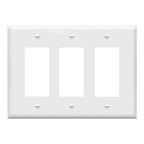 ENERLITES Decorator Light Switch or Receptacle Outlet Wall Plate, MidSize 3Gang 4.88 x 6.77, Polycarbonate Thermoplastic, UL
