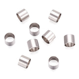 FASHEWELRY 50Pcs Large Hole Spacer Beads 5mm Hole Stainless Steel European Beads 6x5mm Tube Column Beads for Crafts DIY Bracelet
