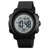Skmei Casual Look Watch For Women Digital Display White Dial Abs::Stainless Steel Men'S Pu Black Color Stylish Band Water-Resist