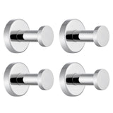 APLusee Polished Chrome Hand Towel Hook, 4 Pack 304 Stainless Steel Storage Coat Hook for Toilet Bathroom Kitchen, Home Accessor