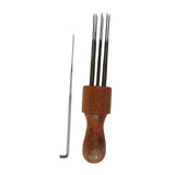 Ecomistiq Embroidery Punch Needle Wooden Handle For Floss Stitch Poke Embroidery Type C | Punch Needle Kits | Hand Embroidery Ki