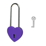 Gradleen Purple 3.5 Inches Single Heart Lock with Key,50mm Love Padlock Metal Love Lock for Lovelock Bridge,Jewelry Box,Diary Bo