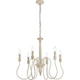 Living District Flynx 6-Light Mid-Century Metal Pendant In Weathered Dove