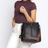 Adisa Faux Leather Backpack Bag For Women & Girls (Bp065-Bla),Black,,B0DZHN1RLP