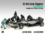 American Diorama Formula One F1 Pit Crew 7 Figurine Set Team Black for 1/43 Scale Models