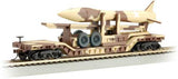 Bachmann Trains 52 Center Depressed Flat Car Desert Camouflage with Missile HO Scale