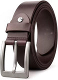 Sunshopping MenS Formal Genuine Leather Adjustable Pin Buckle Belt (Leath5) (38, Brown)