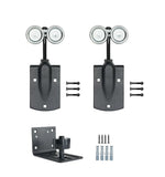 HARDJULAN Heavy-Duty Black Exterior Sliding Barn Door Roller Kit, Outdoor Rolling Rollers, 450 lbs Capacity, Powder Coated Black